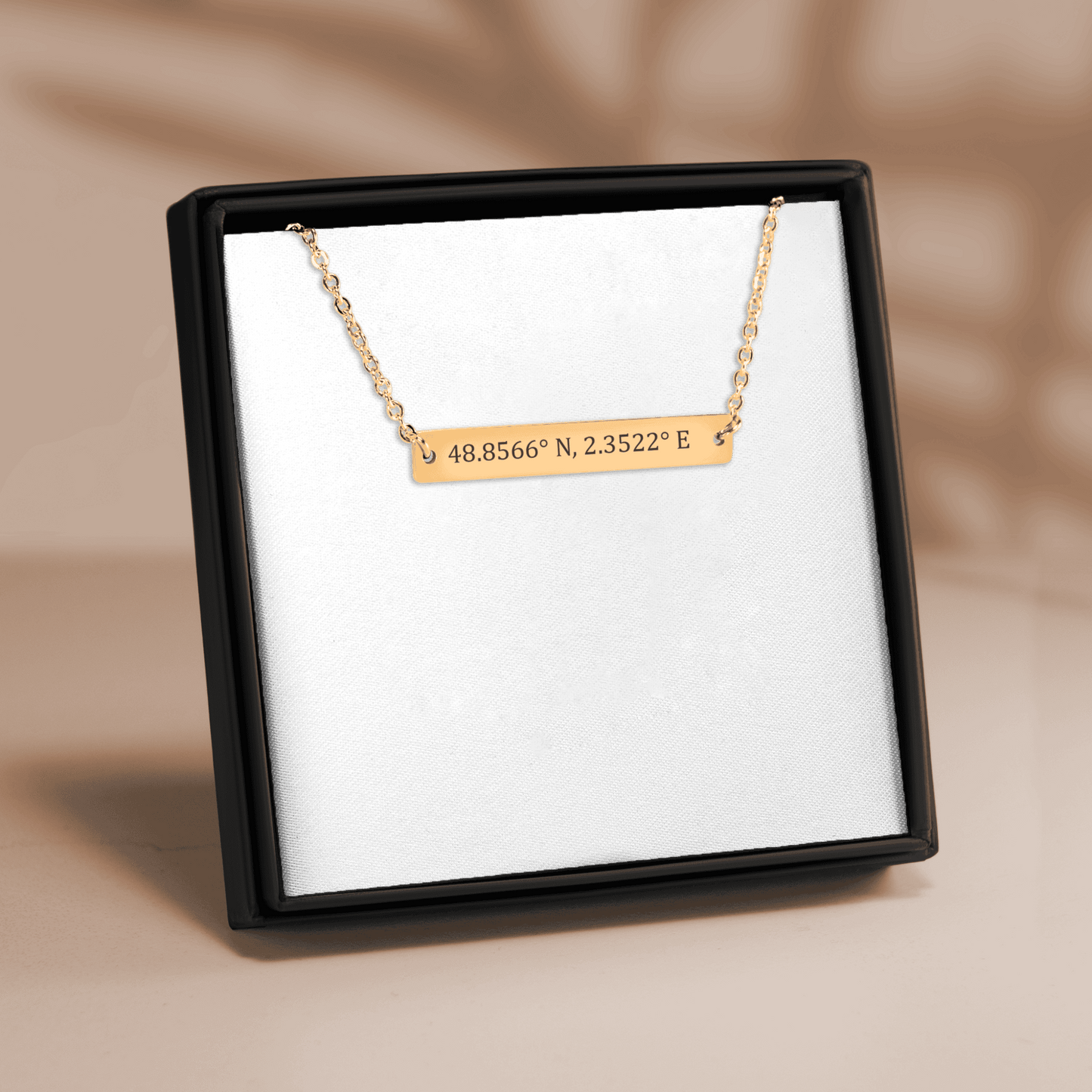 Coordinates Numbers Horizontal Bar Necklace
