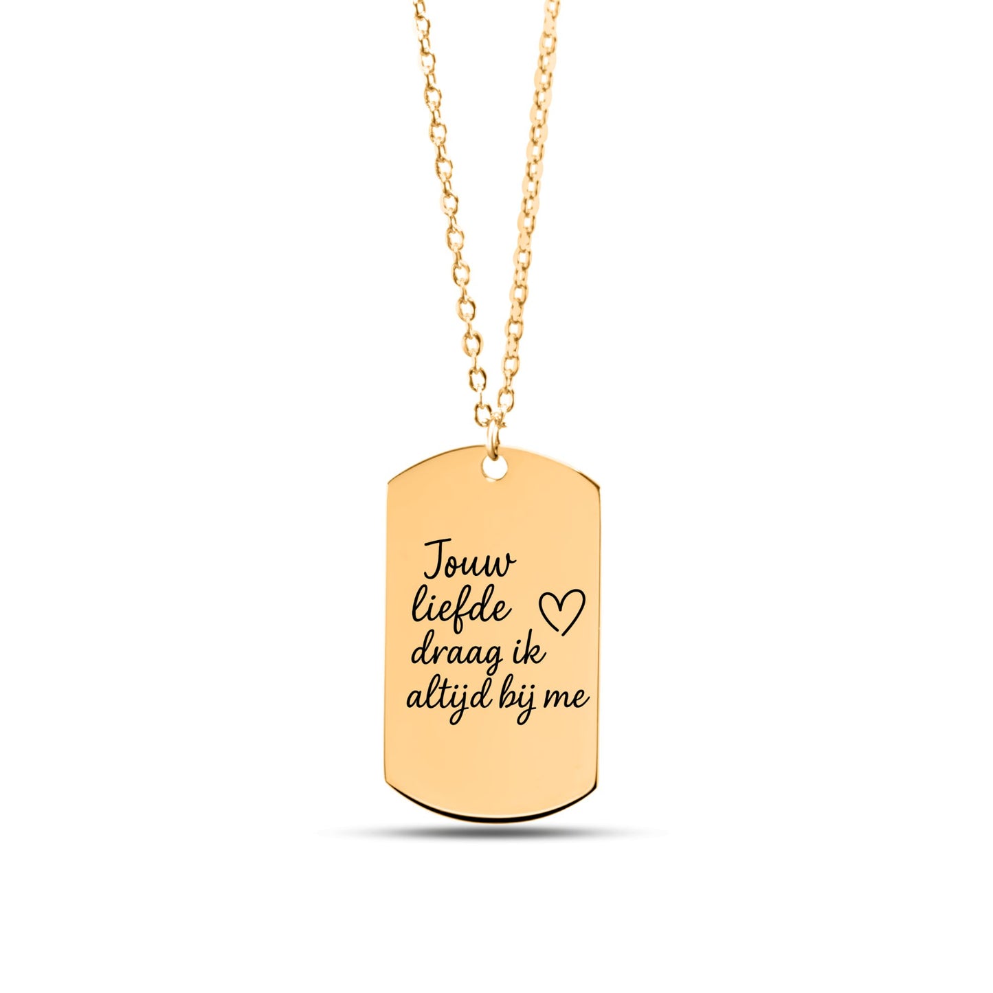 Gravureketting "Jouw liefde draag ik bij me" – Voor de liefste mama