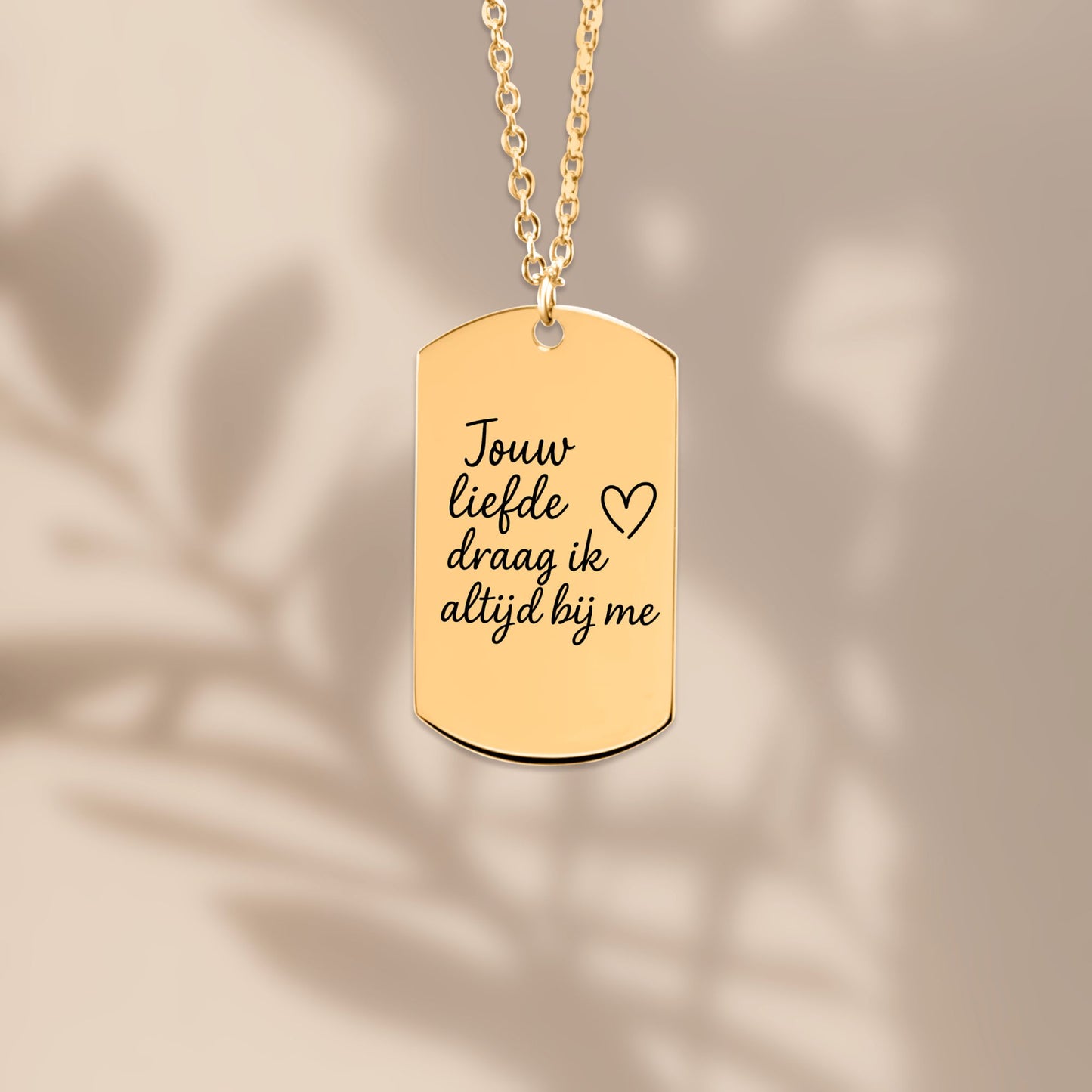 Gravureketting "Jouw liefde draag ik bij me" – Voor de liefste mama
