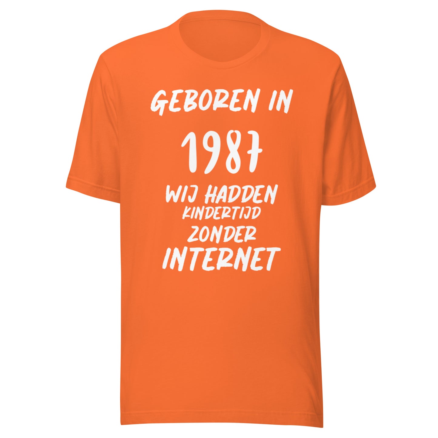 Retro T-shirt - "Geboren in 1987, Wij Hadden Kindertijd Zonder Internet"