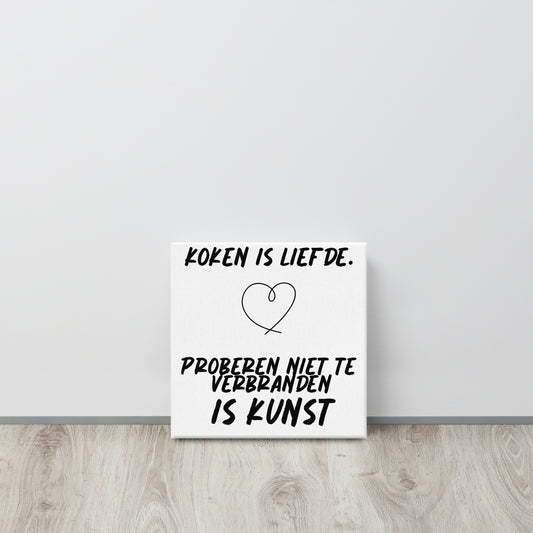 Canvasprint met Inspirerende Keukentekst - "Koken is Liefde