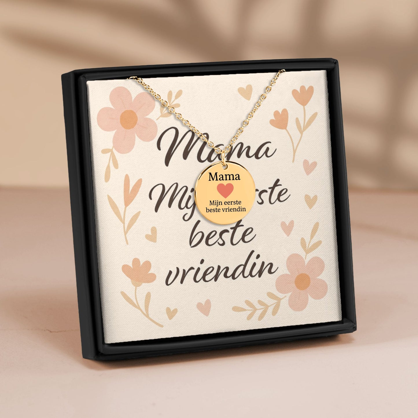 Mama, mijn eerste beste vriendin – Ronde Gegraveerde Ketting