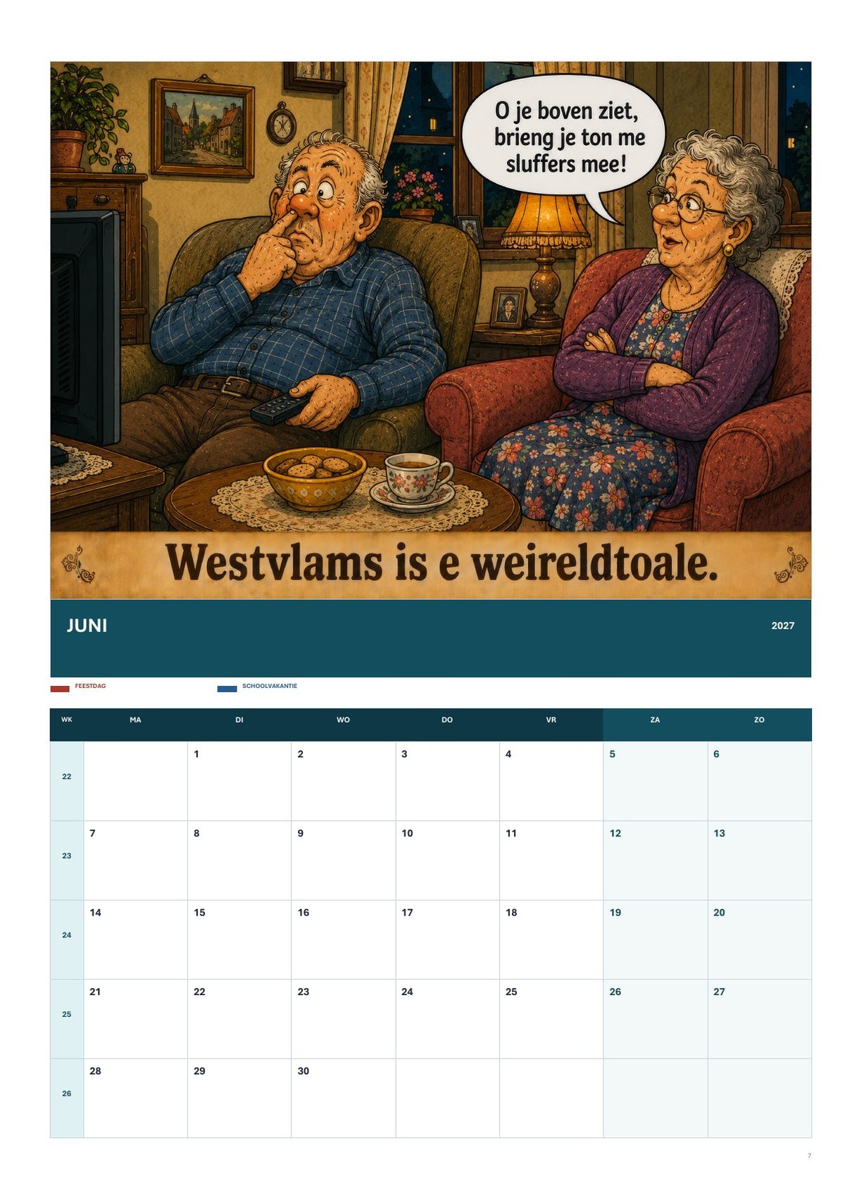 Westvlamse Almenak 2027 – A3 Maandkalender – Editie 1