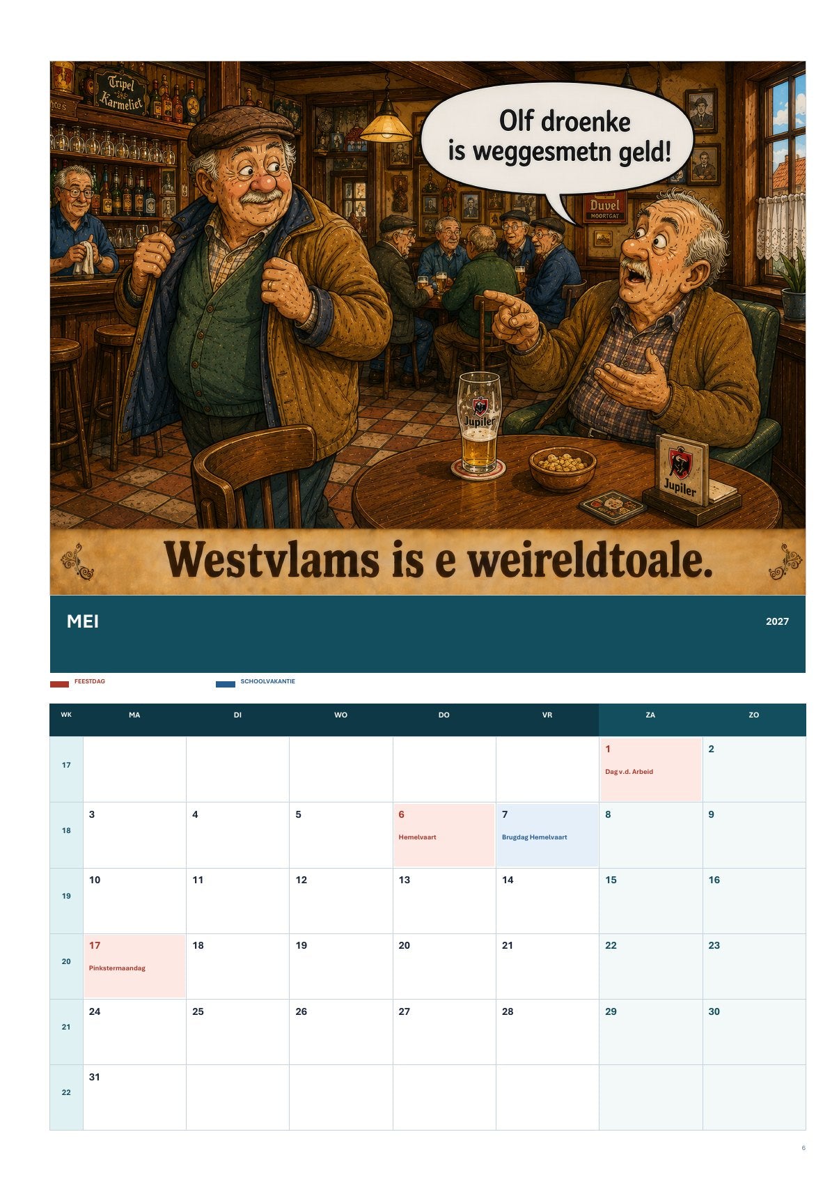 Westvlamse Almenak 2027 – A3 Maandkalender – Editie 1