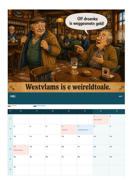 Westvlamse Almenak 2027 – A3 Maandkalender – Editie 1