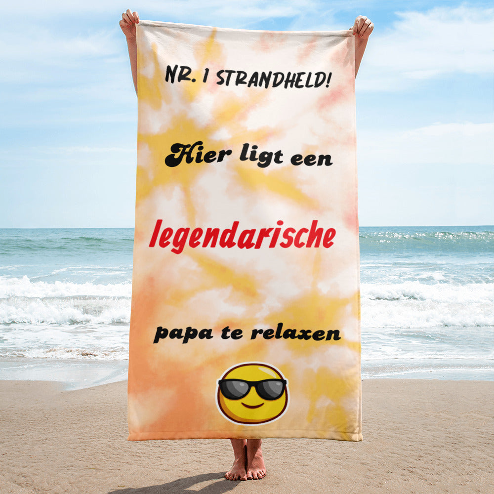 Strandlaken "Nr. 1 Strandheld" - Perfect voor Legendarische Papa's