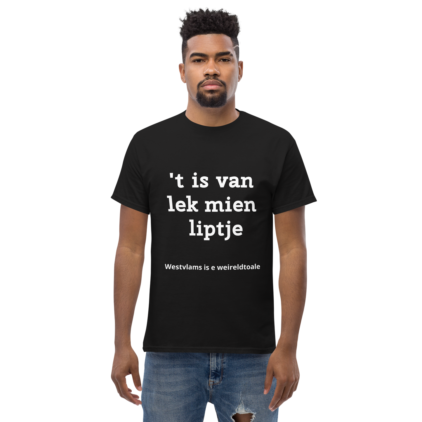 Stijlvol West-Vlaams T-shirt - 't is van lek mien liptje