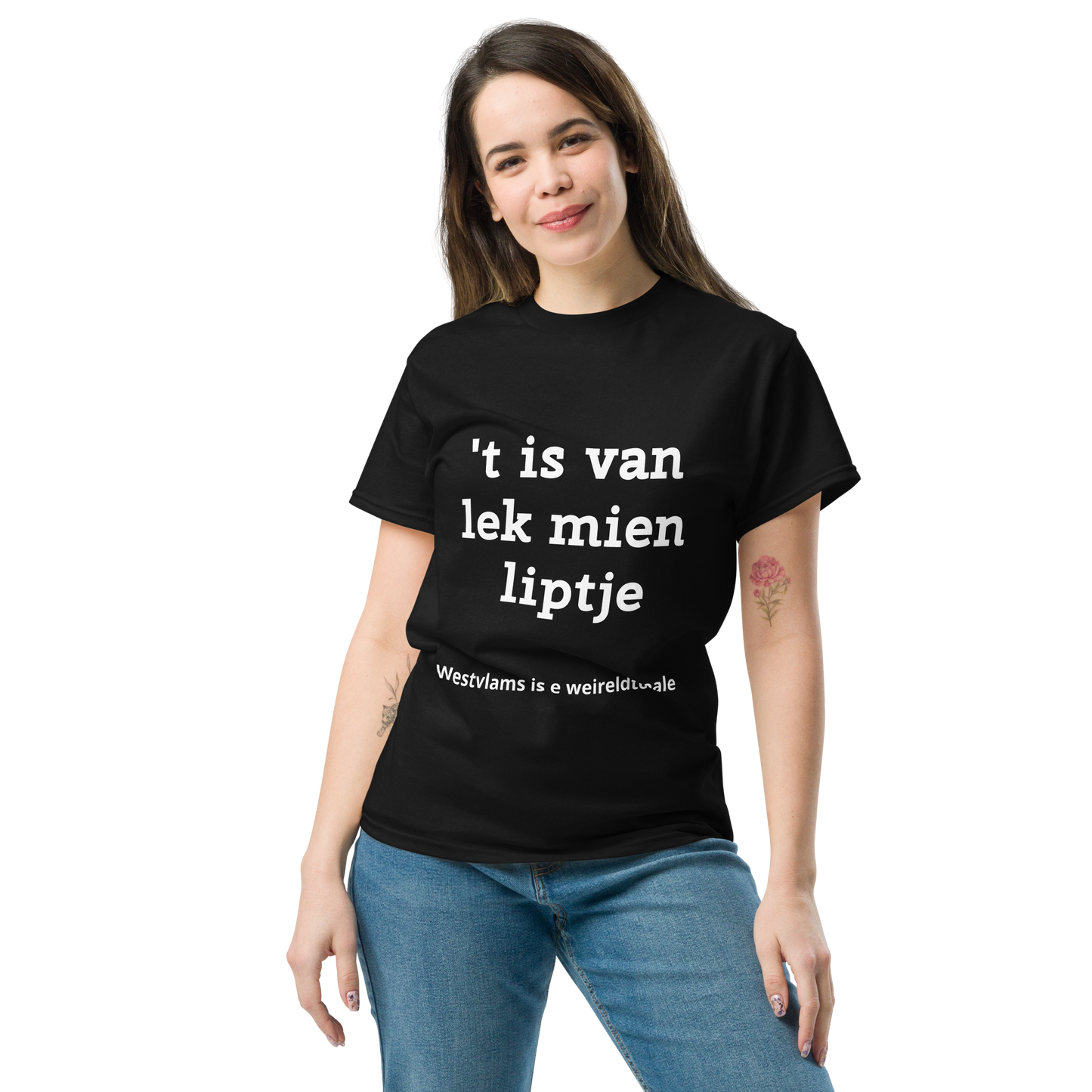 Stijlvol West-Vlaams T-shirt - 't is van lek mien liptje