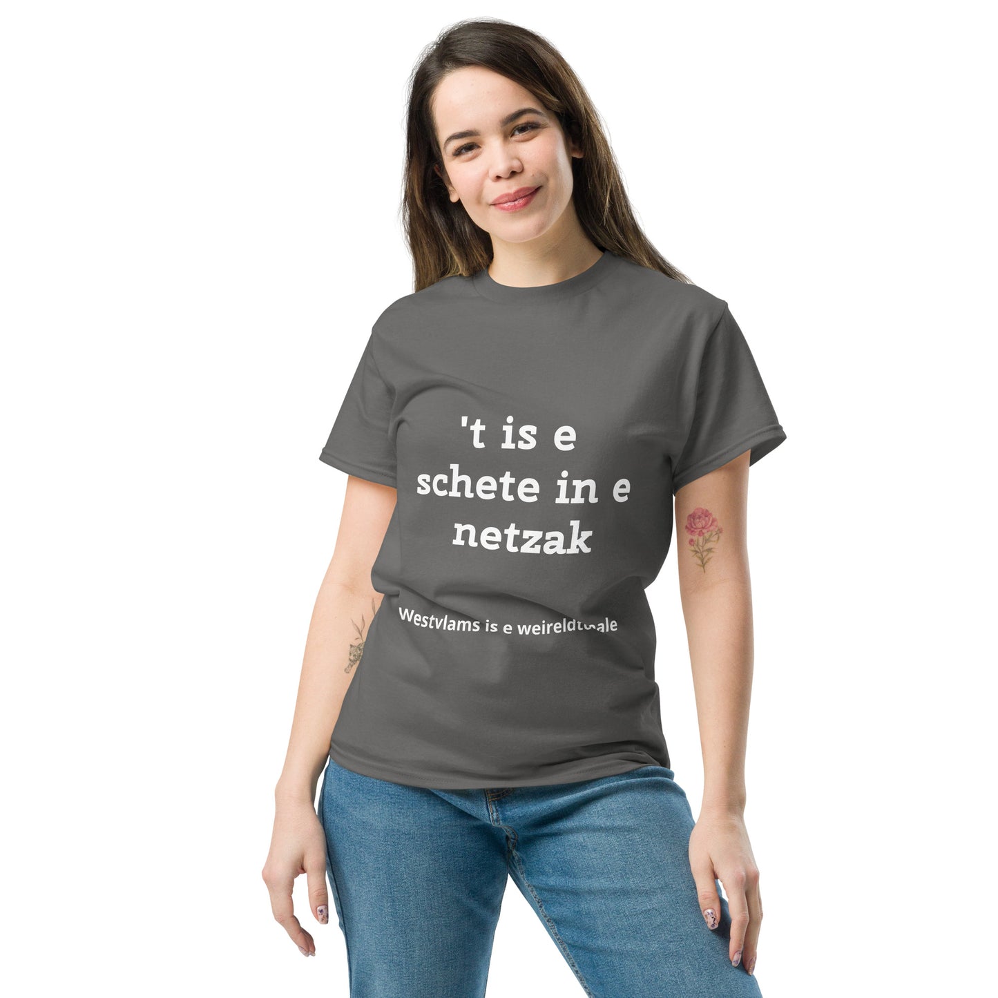 Stijlvol West-Vlaams T-shirt - 't is e schete in e netzak