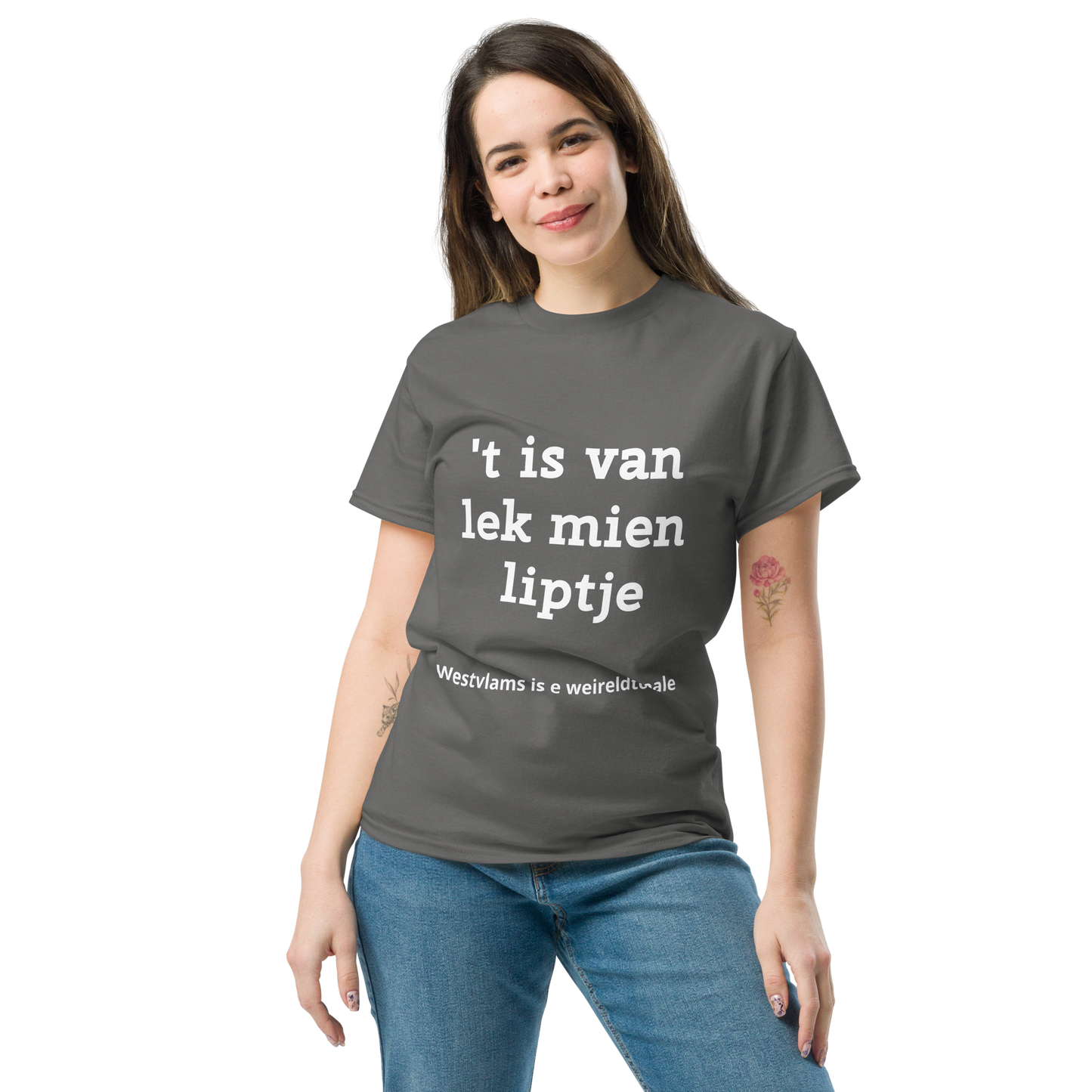 Stijlvol West-Vlaams T-shirt - 't is van lek mien liptje