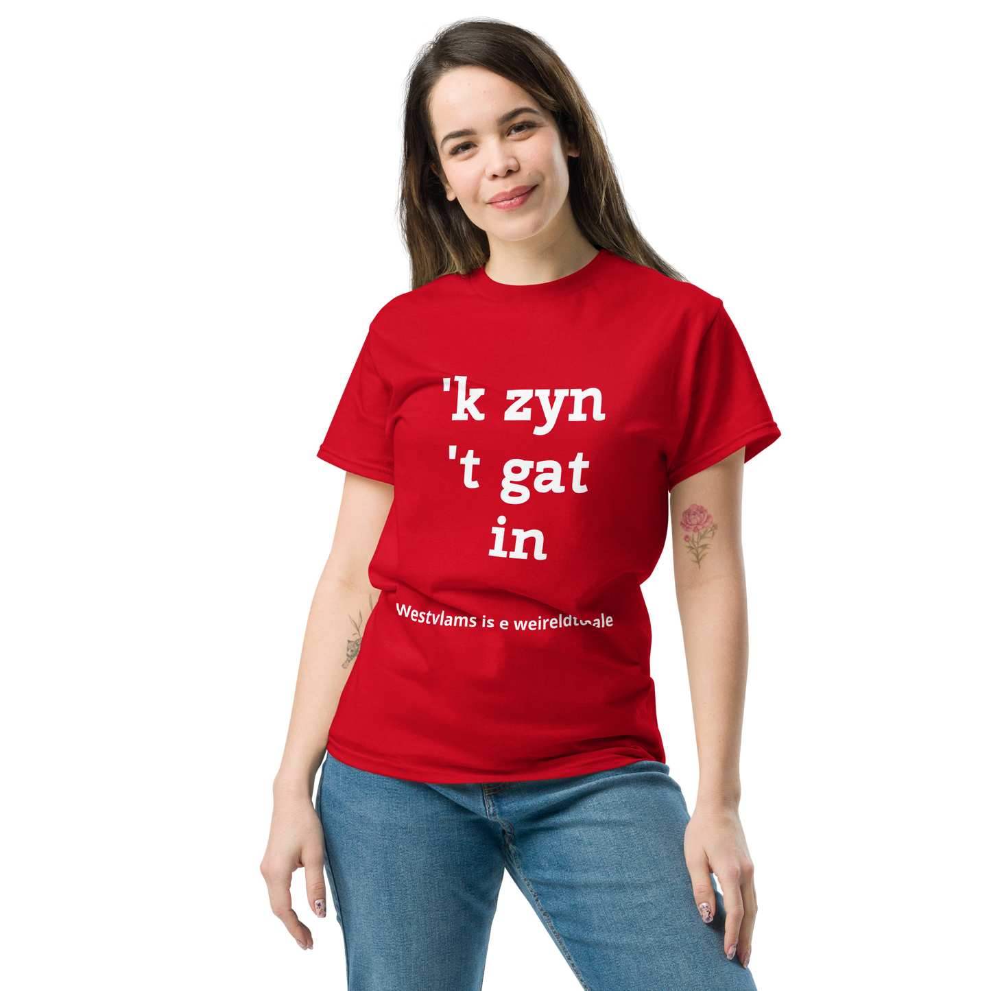 Stijlvol West-Vlaams T-shirt - 'k zyn 't gat in