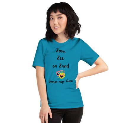 Zomers T-shirt - "Zon, Zee en Zand tussen mijn Tenen"