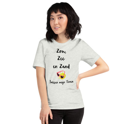 Zomers T-shirt - "Zon, Zee en Zand tussen mijn Tenen"