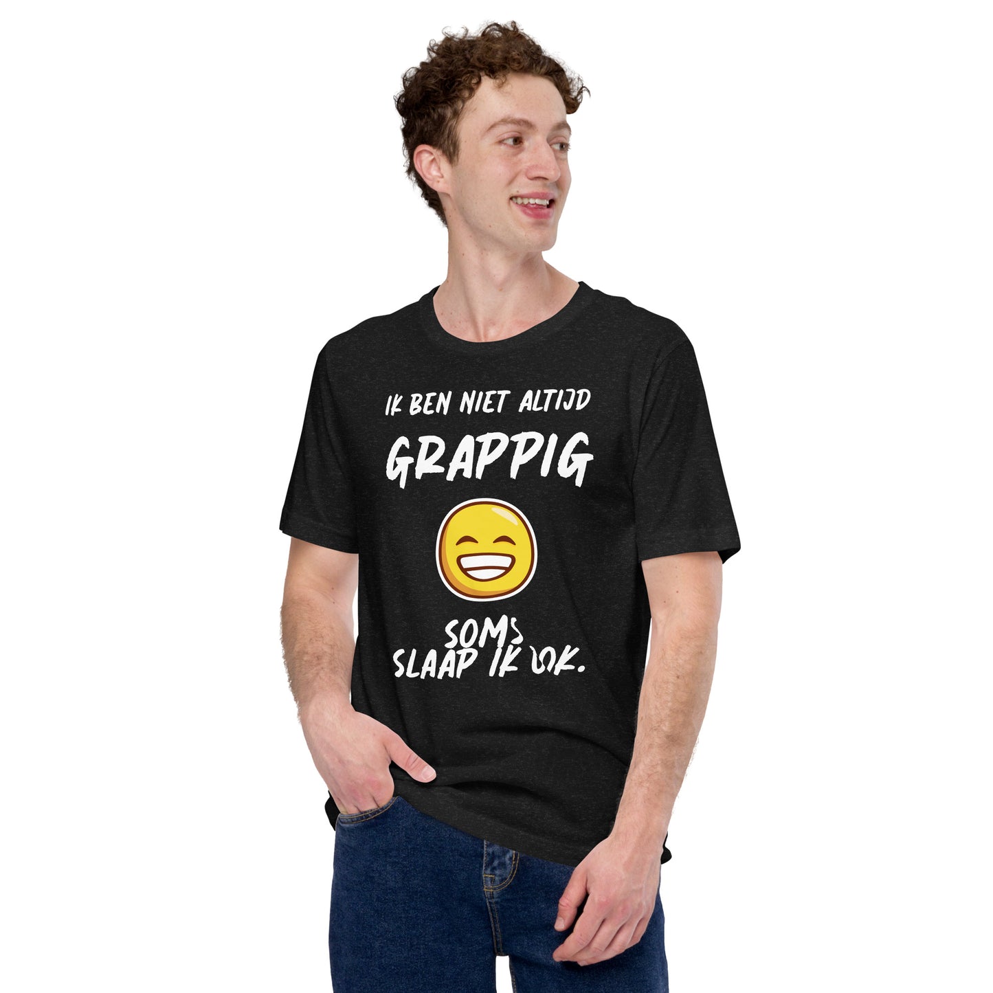 Trendy T-shirt met Humoristische Tekst - "Ik ben niet altijd grappig, soms slaap ik ook"