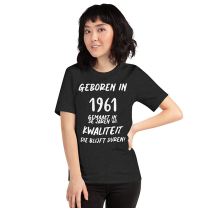 Retro T-shirt - "Geboren in 1961, Gemaakt in de Jaren '60"