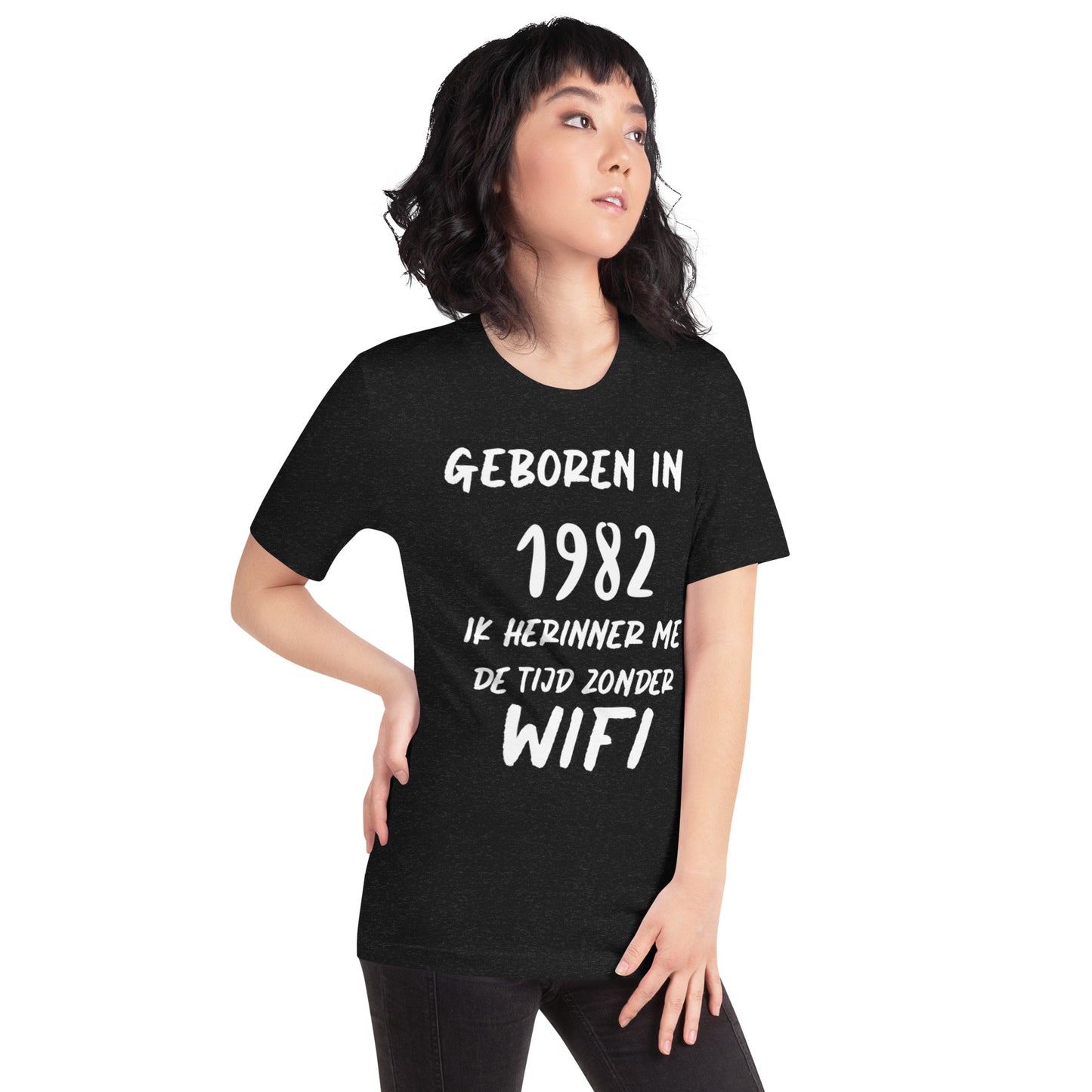 Retro T-shirt - "Geboren in 1982, Ik Herinner Me de Tijd Zonder WiFi"