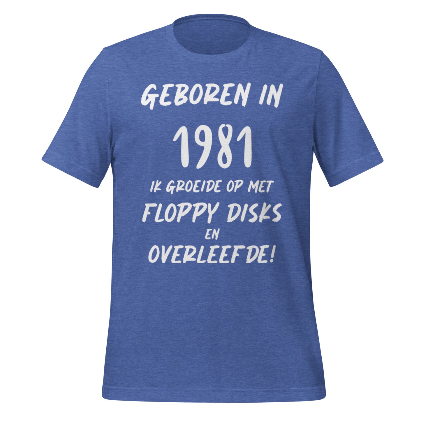 Retro T-shirt - "Geboren in 1981, Ik Groeide op met Floppy Disks en Overleefde!"