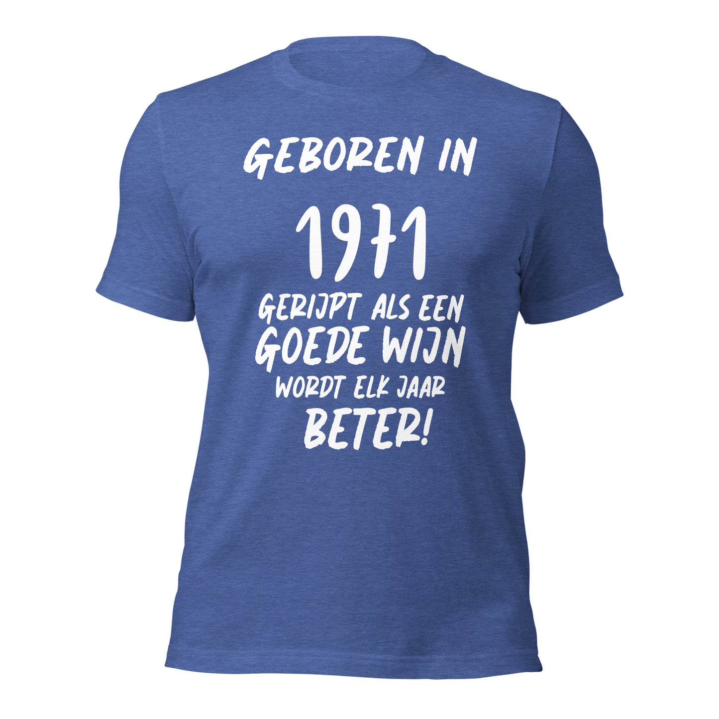 Retro T-shirt - "Geboren in 1971, Gerijpt als een Goede Wijn, Wordt Elk Jaar Beter!"