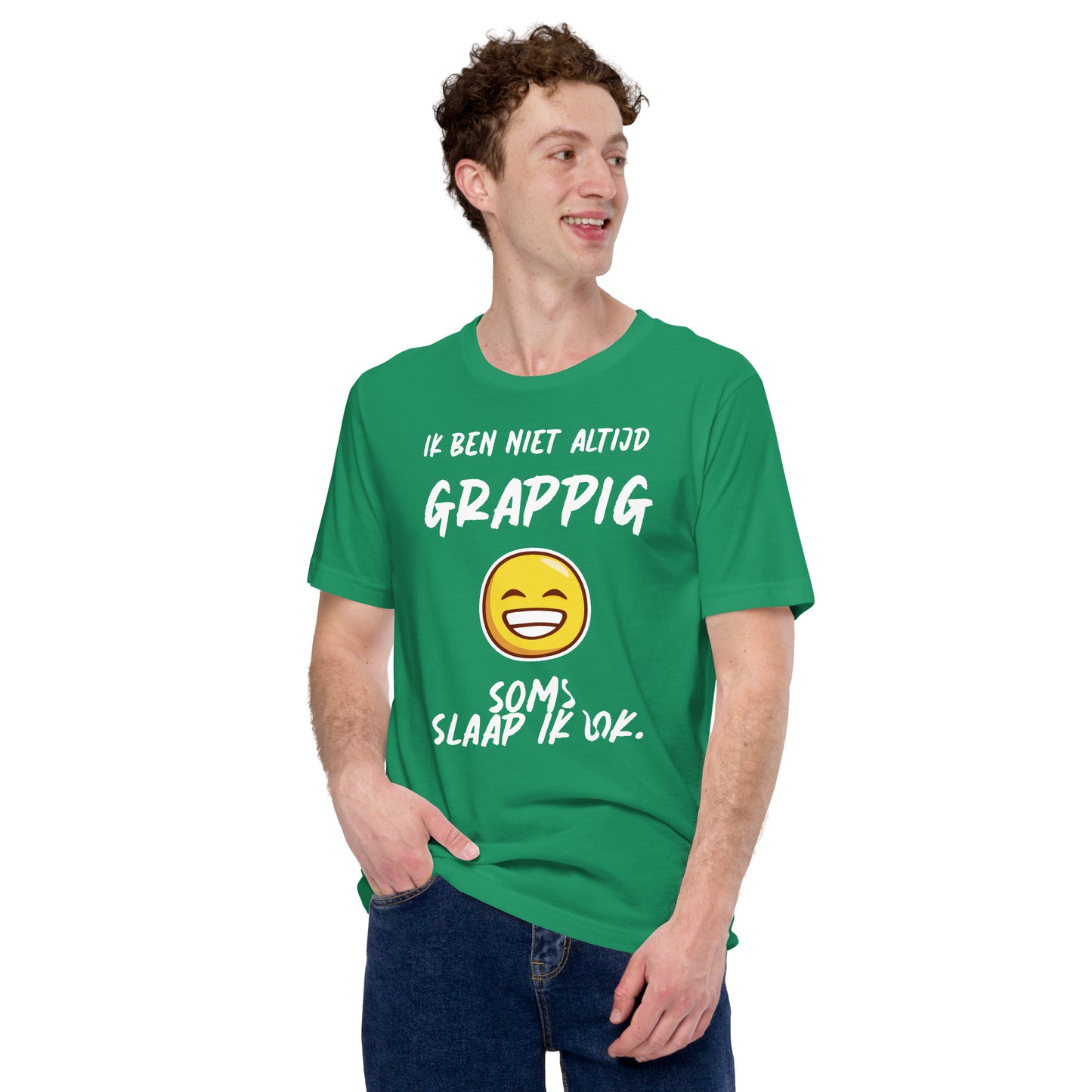 Trendy T-shirt met Humoristische Tekst - "Ik ben niet altijd grappig, soms slaap ik ook"