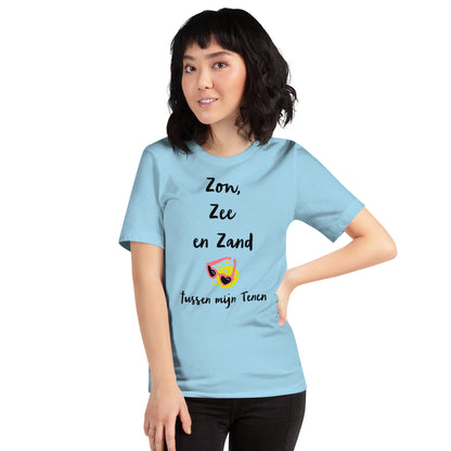 Zomers T-shirt - "Zon, Zee en Zand tussen mijn Tenen"