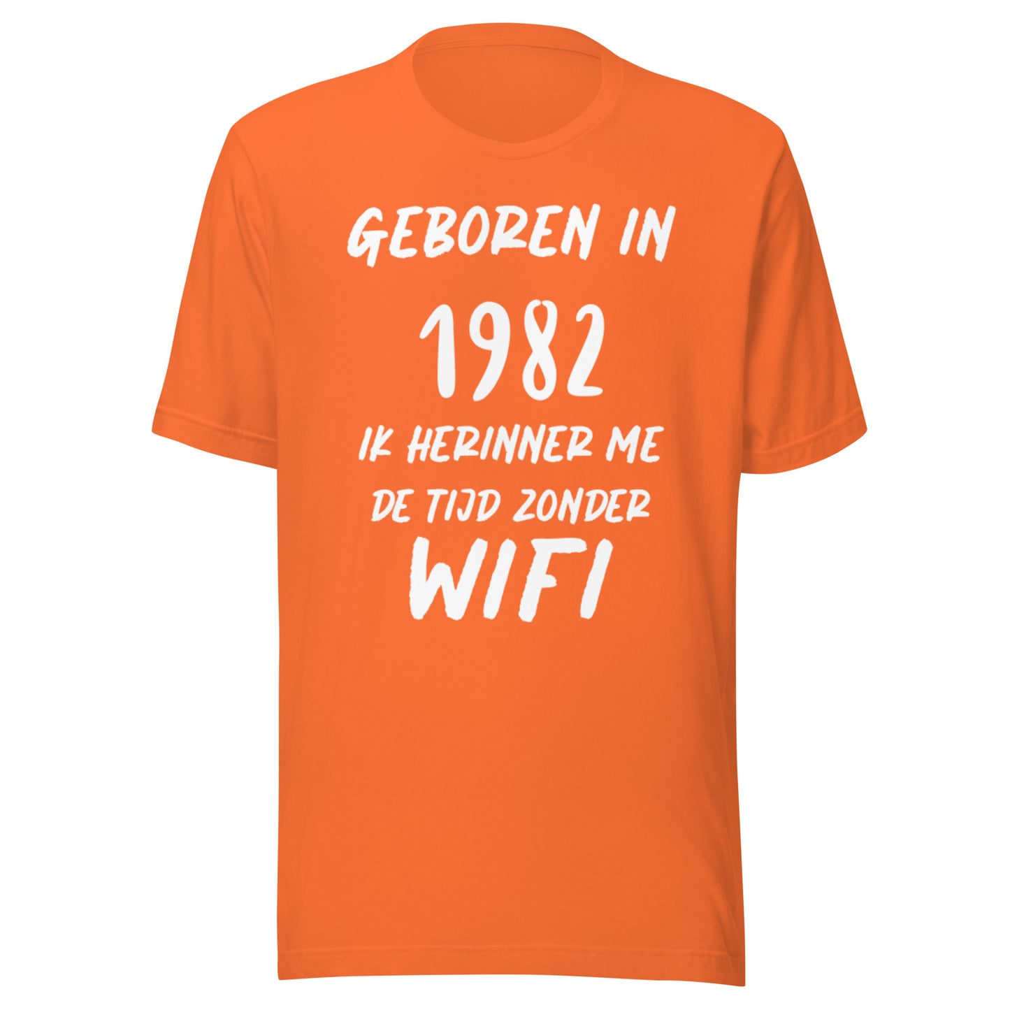 Retro T-shirt - "Geboren in 1982, Ik Herinner Me de Tijd Zonder WiFi"