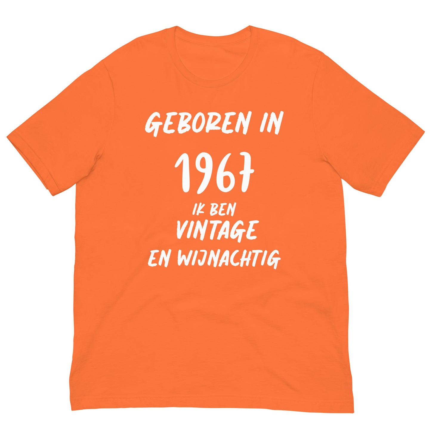 Retro T-shirt - "Geboren in 1967, Ik Ben Vintage en Wijnachtig"