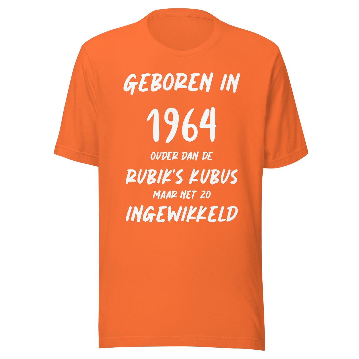 Retro T-shirt - "Geboren in 1964, Ouder dan de Rubik's Kubus"