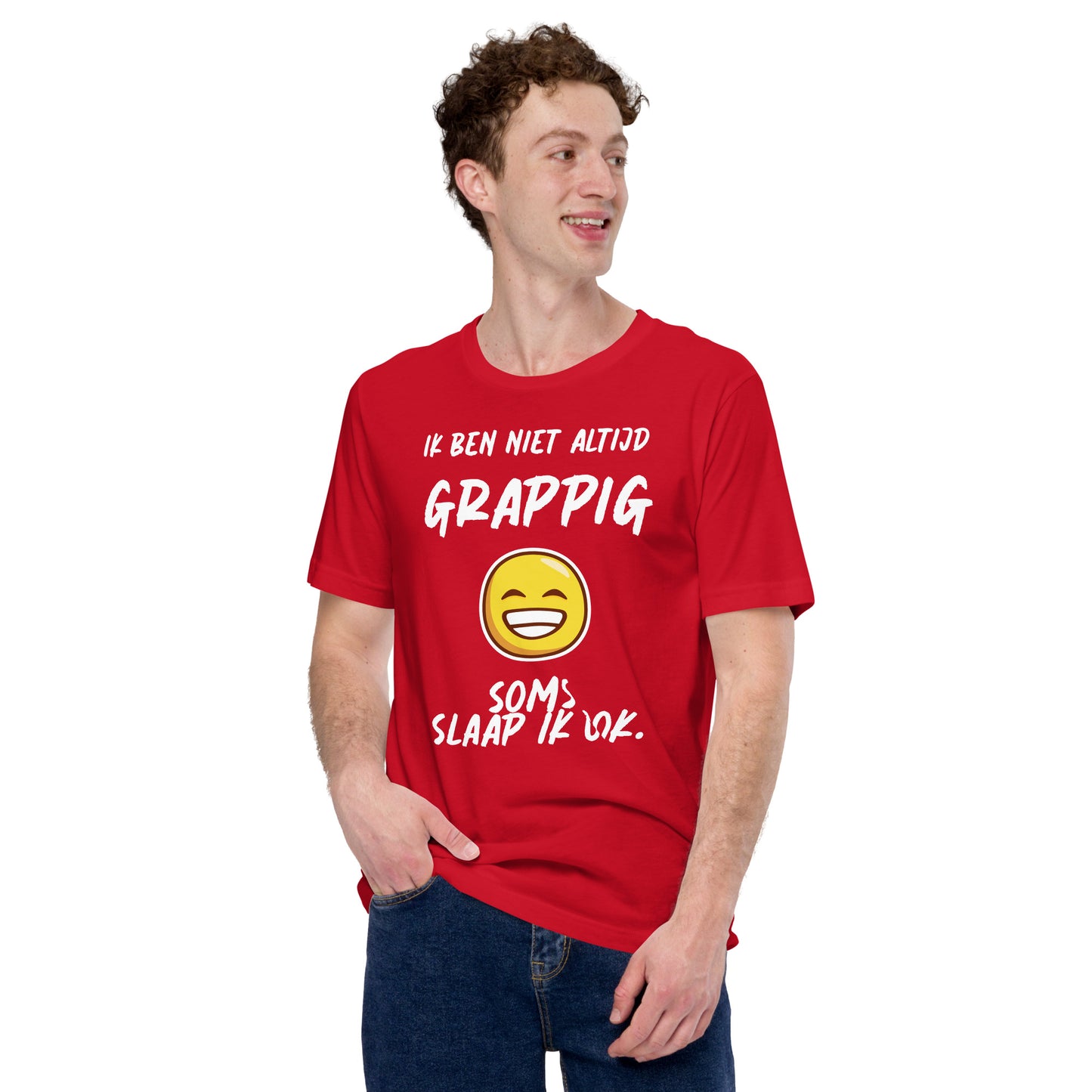 Trendy T-shirt met Humoristische Tekst - "Ik ben niet altijd grappig, soms slaap ik ook"