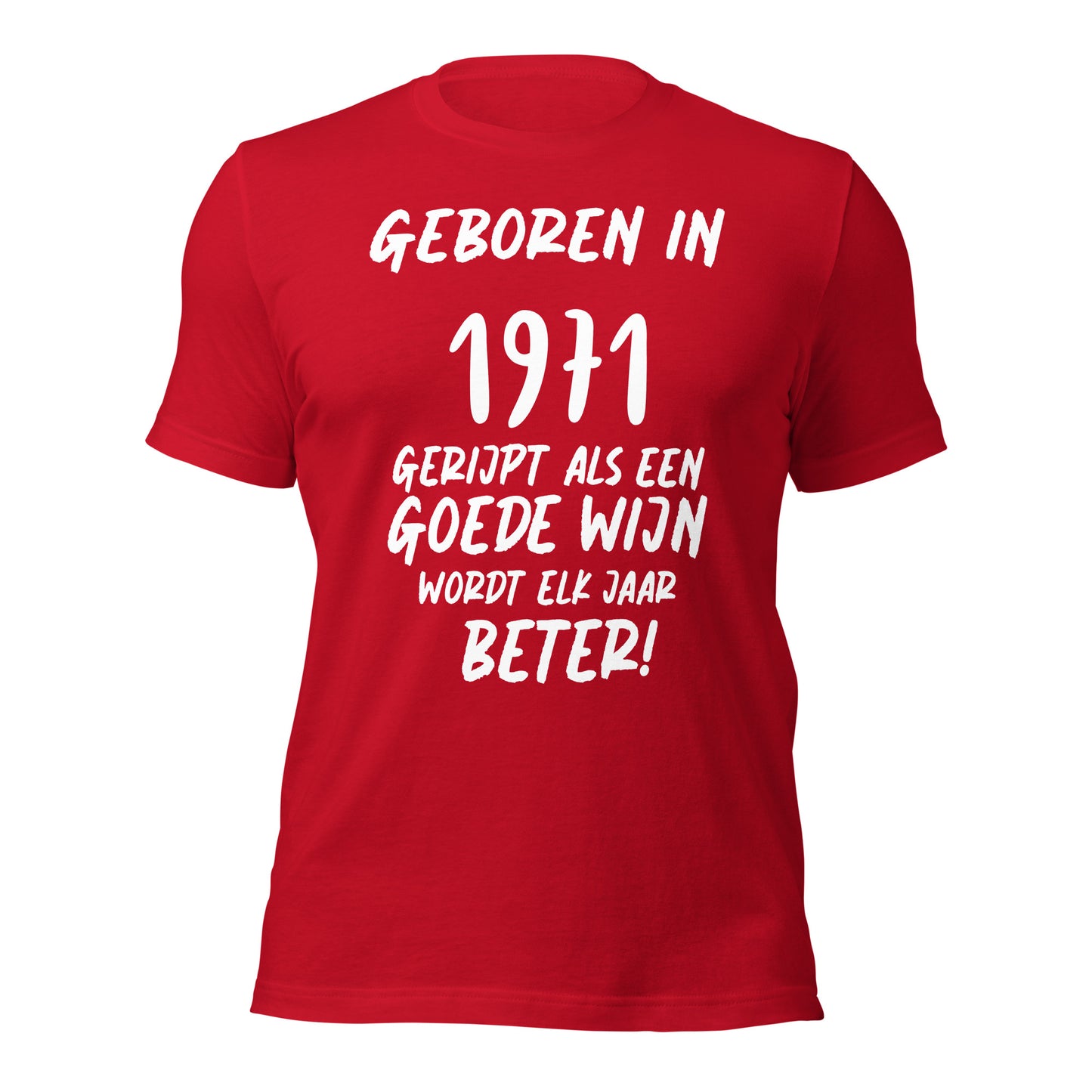 Retro T-shirt - "Geboren in 1971, Gerijpt als een Goede Wijn, Wordt Elk Jaar Beter!"