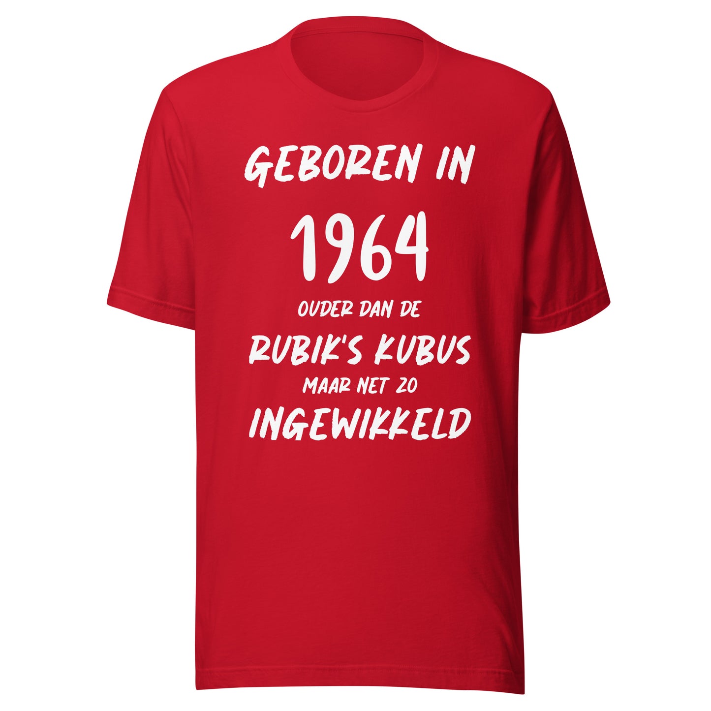 Retro T-shirt - "Geboren in 1964, Ouder dan de Rubik's Kubus"