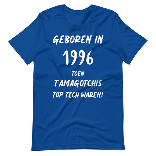 Vintage T-shirt - "Geboren in 1996, Toen Tamagotchis Top Tech Waren"