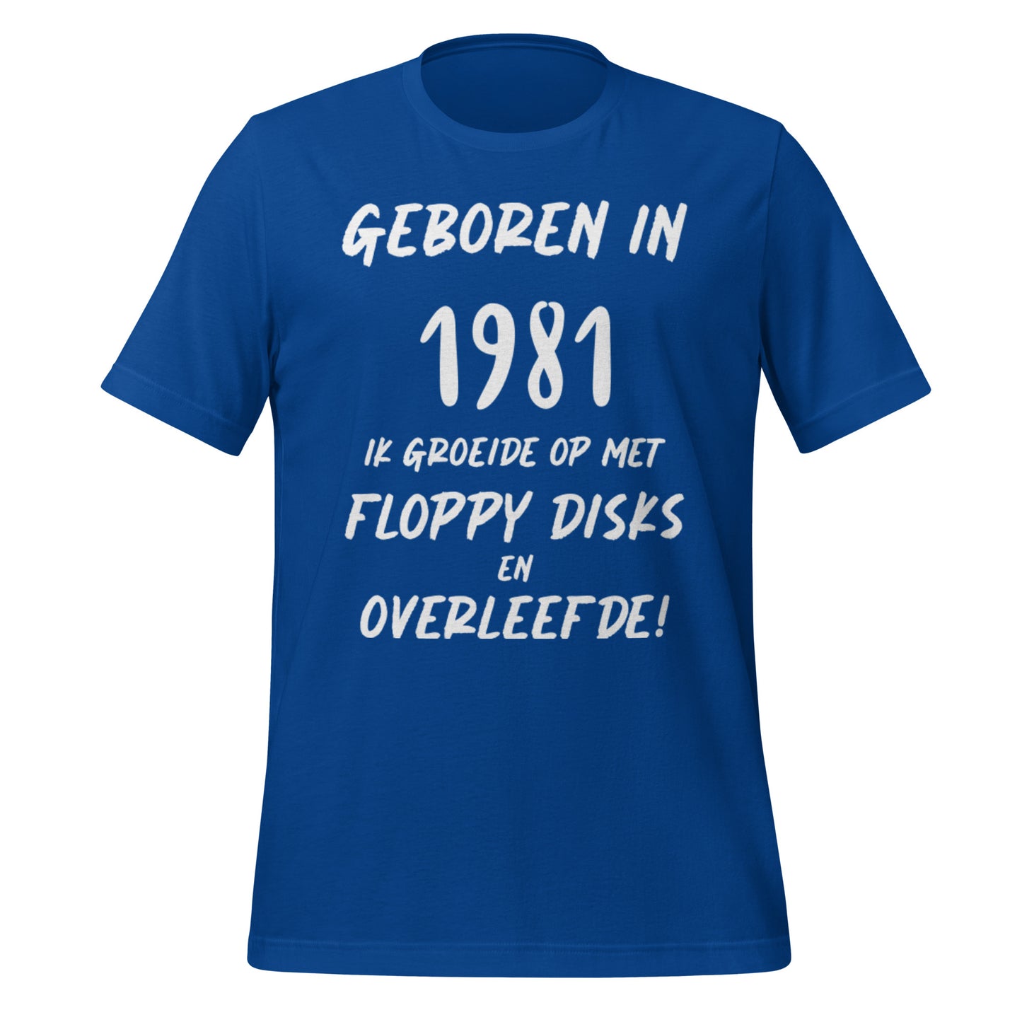 Retro T-shirt - "Geboren in 1981, Ik Groeide op met Floppy Disks en Overleefde!"