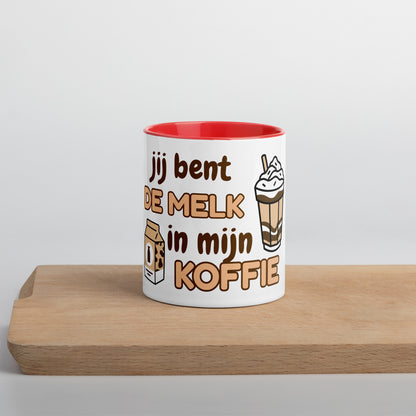 Mok met gekleurde binnenkant "jij bent de melk"